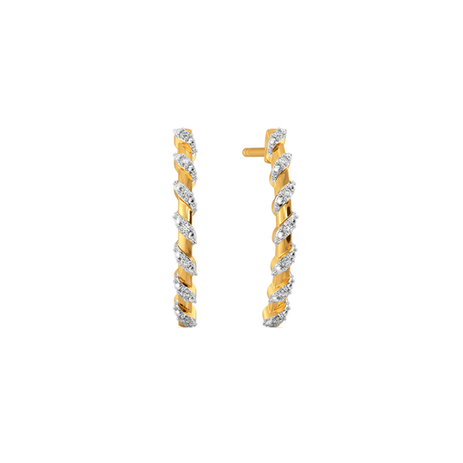 Spiral Shine Diamond Earrings