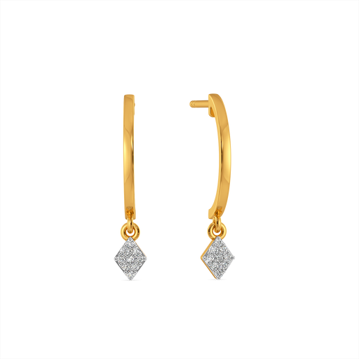 Rhomb Sparkle  Diamond Earrings