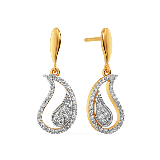 Swirling in Paisleys Diamond Earrings