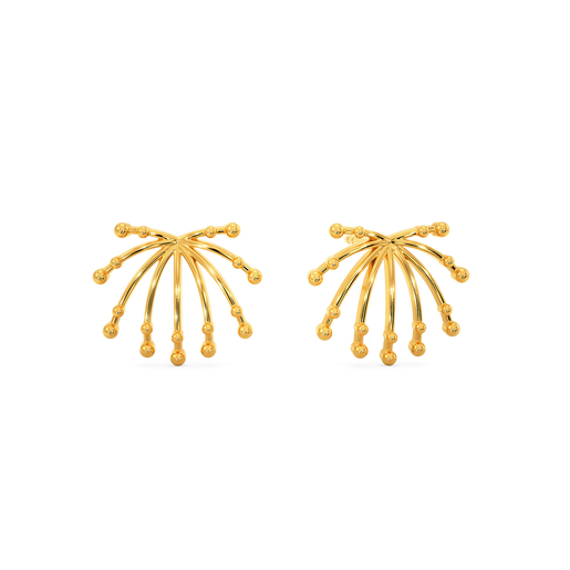 Beaded Fantasy Gold Earrings