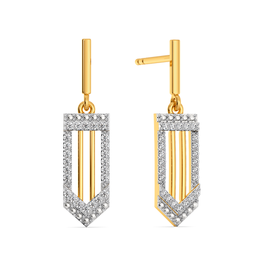 Stripe Bling Diamond Earrings