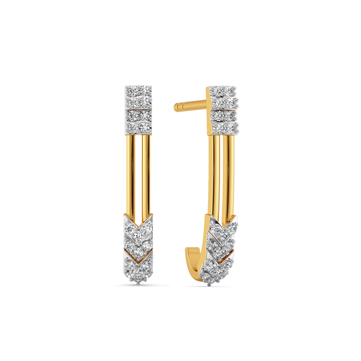 Stripe Bling Diamond Earrings