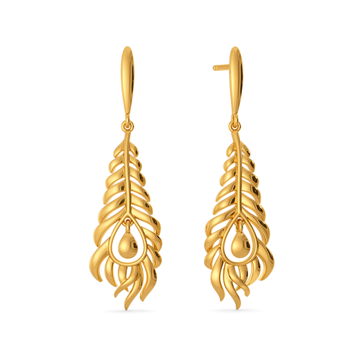 Drift Feather Gold Earrings
