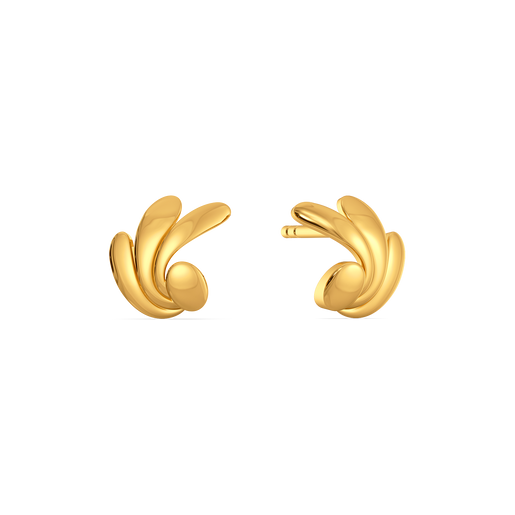 Plume Curve Gold Earrings