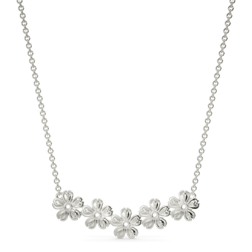 Frosted Florals Silver Necklaces