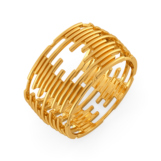 Stripes Refined Gold Rings
