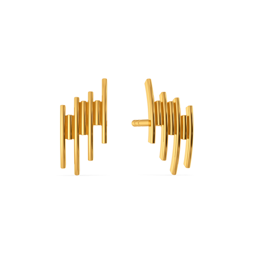 Stripes Refined Gold Earrings