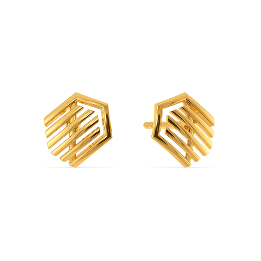 Medley of Stripes Gold Earrings