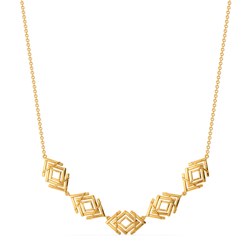 Stripes of Wonder Gold Necklaces