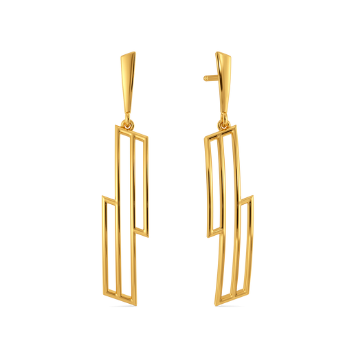 Stripes Play Gold Earrings