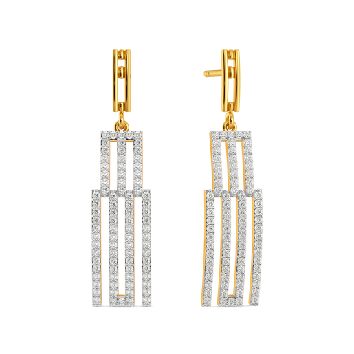 Deconstructed Stripes Diamond Earrings