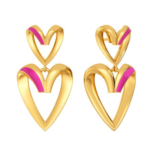 Fuchsian Hearts Gold Earrings