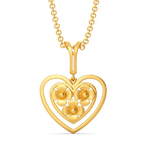 Flowers N Hearts Gold Pendants