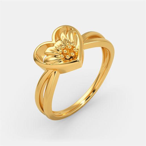 Flower Kissed Gold Rings