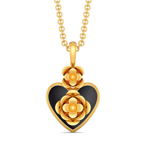 Midnight Heart Gold Pendants