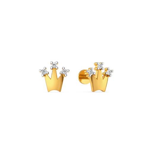 Princess Crown Diamond Earrings