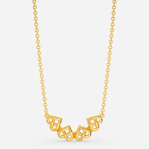 Knotted Hearts Gold Necklaces