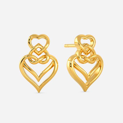 Sweetheart Knots Gold Earrings