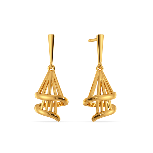 Chasing Hems Gold Earrings
