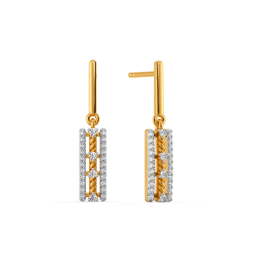 Gleaming Threads  Diamond Earrings