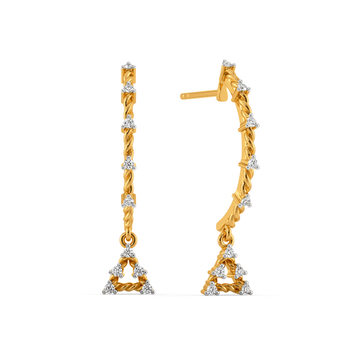 Knit Weave  Diamond Earrings