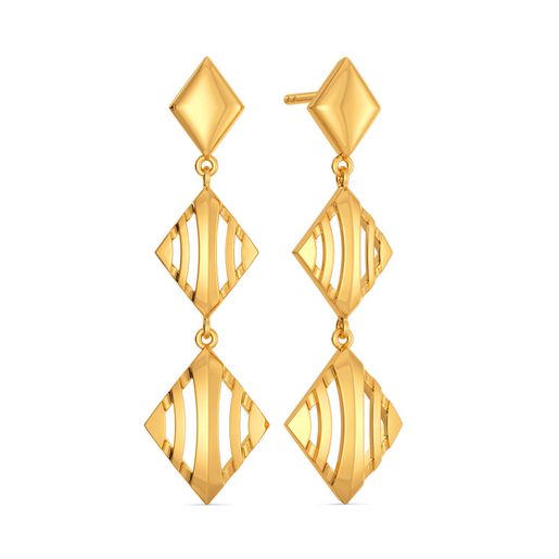 French Urbane Gold Drop Earring