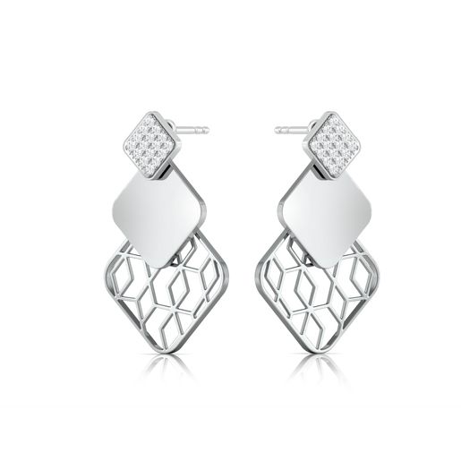 Lattice Lace Diamond Earrings