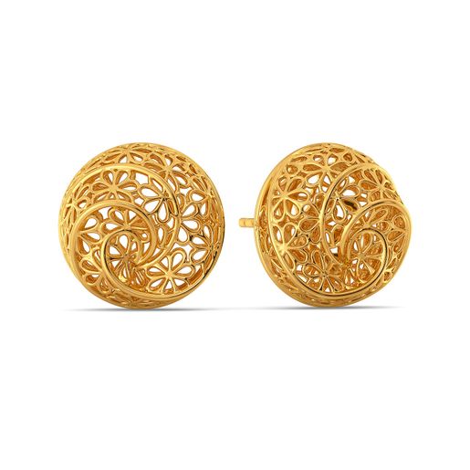Twirl A Lace Gold Earrings