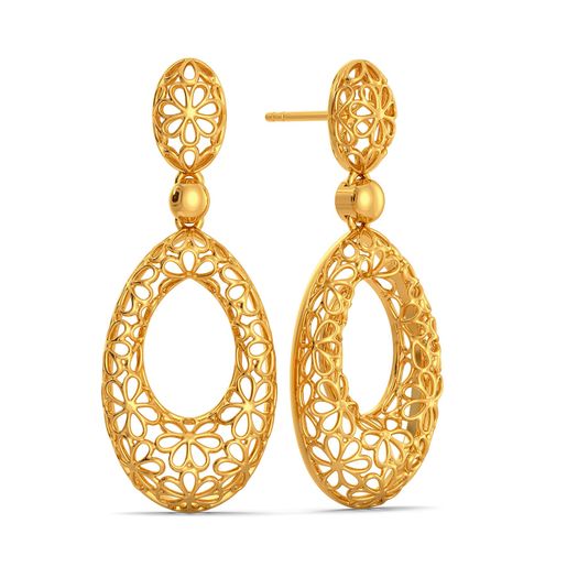 Lacy Halo Gold Earrings