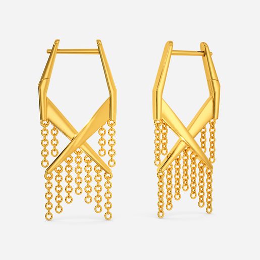 Bohemian Flair Fringe Gold Earrings