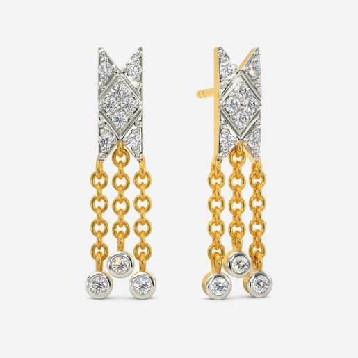 Sead Bead Fringe Diamond Earrings