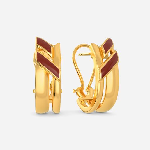 Lady in Leather Gold Earrings