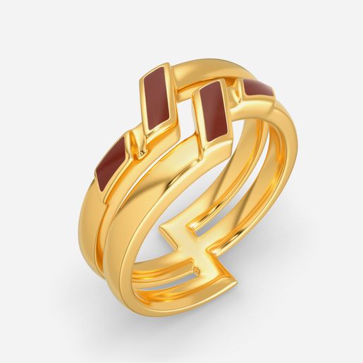 Cacao Chromed Gold Rings