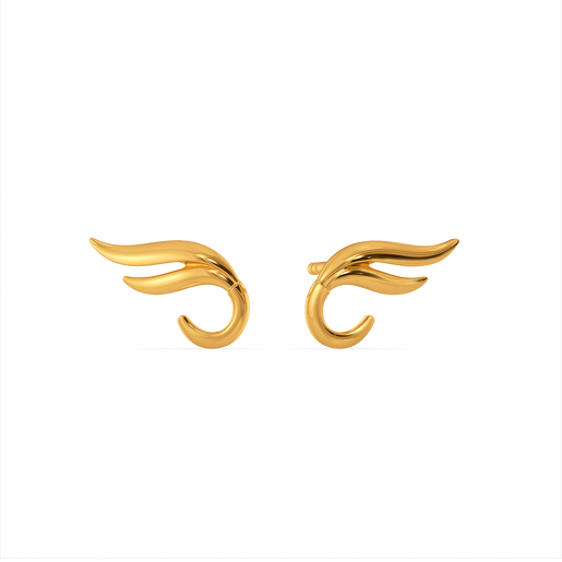 Dreamy Feathers Gold Earrings