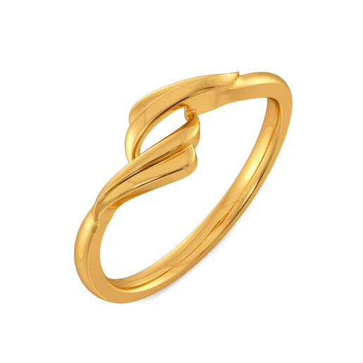 Captivating Feathers Gold Rings