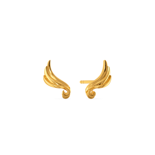 Captivating Feathers Gold Earrings