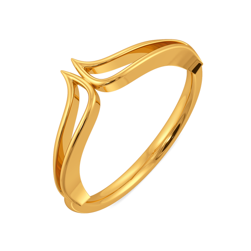Nostalgic Way Feathers  Gold Rings