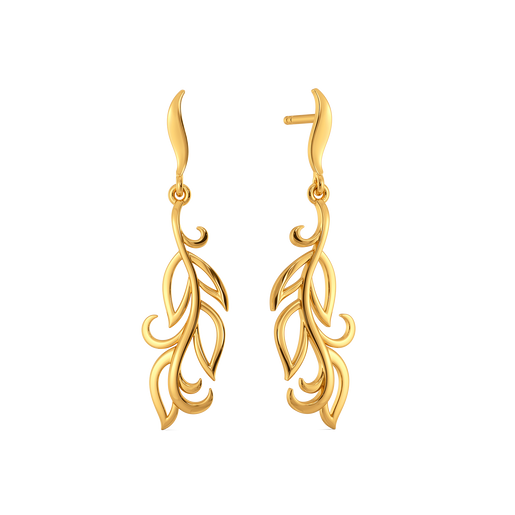 Draped in Feathers Gold Earrings