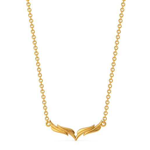 Feather Alike Gold Necklaces