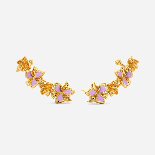 Love O Lilac Gold Earrings
