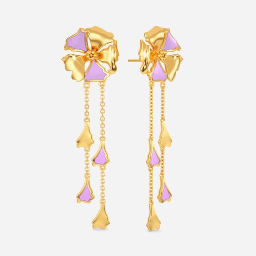 Lilac Drizzle Gold Earrings