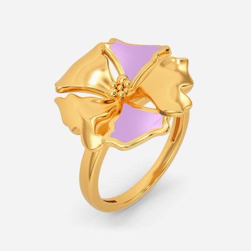 Lilac Drizzle Gold Rings
