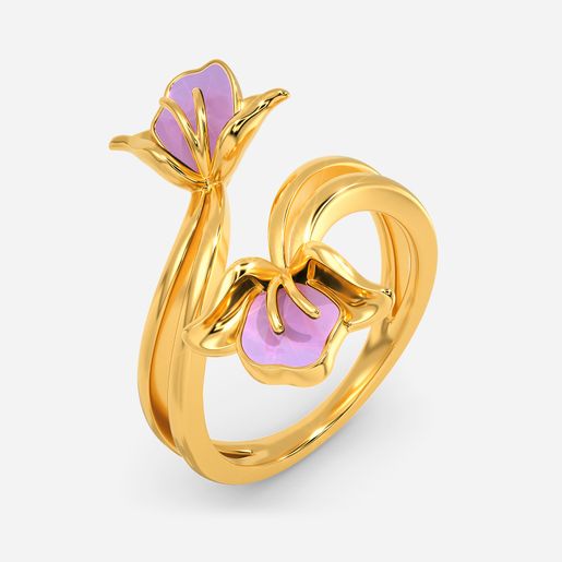 Lilac Blossoms Gold Rings