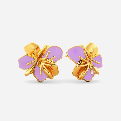 Lilac Blossoms Gold Earrings