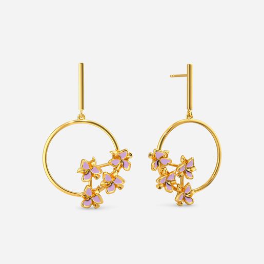Lilac Soiree Gold Drop Earring