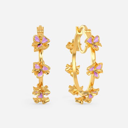 Lilac Lady Gold Earrings