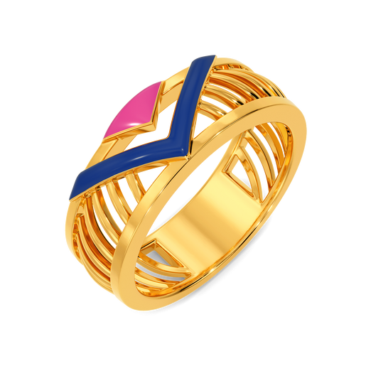 Pink Edged Gold Rings