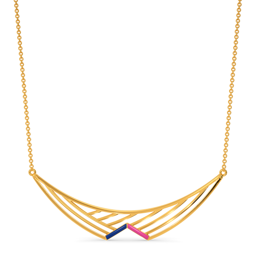 Pink Edged Gold Necklaces