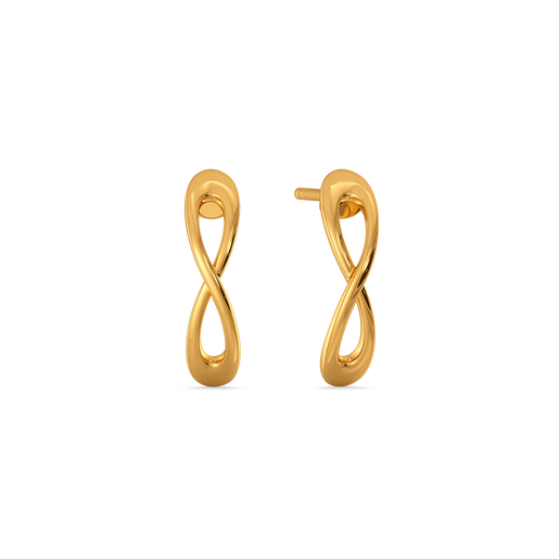 Infinite Loop Gold Earrings
