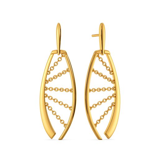 My Leather Piece Gold Earrings